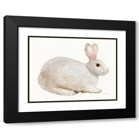 Spring Bunny IV White Black Modern Wood Framed Art Print with Double Matting by McKenna, Kathleen Parr