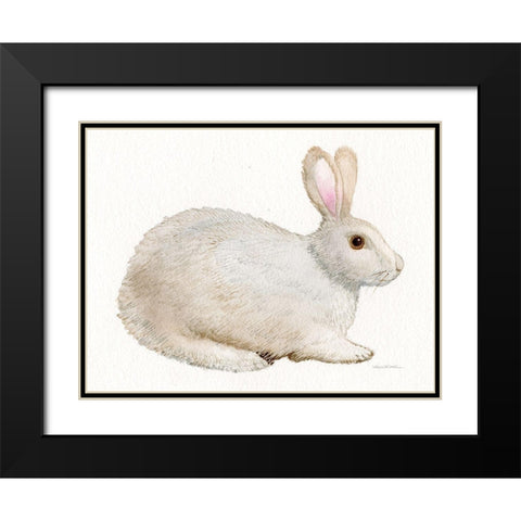 Spring Bunny IV White Black Modern Wood Framed Art Print with Double Matting by McKenna, Kathleen Parr