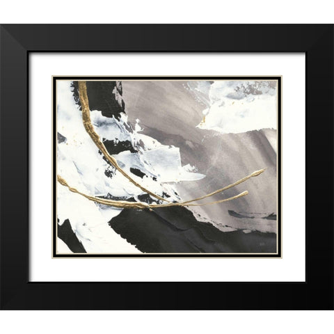 Gilded Arcs I Crop Black Modern Wood Framed Art Print with Double Matting by Paschke, Chris