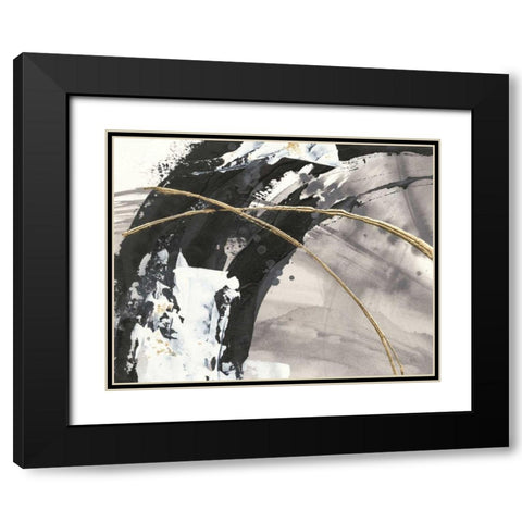 Gilded Arcs II Crop Black Modern Wood Framed Art Print with Double Matting by Paschke, Chris