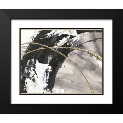 Gilded Arcs II Crop Black Modern Wood Framed Art Print with Double Matting by Paschke, Chris