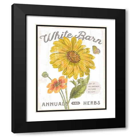 White Barn Flowers I Black Modern Wood Framed Art Print with Double Matting by Schlabach, Sue