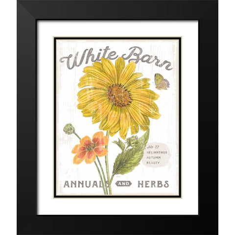 White Barn Flowers I Black Modern Wood Framed Art Print with Double Matting by Schlabach, Sue