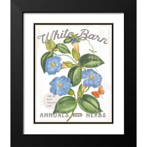 White Barn Flowers II Black Modern Wood Framed Art Print with Double Matting by Schlabach, Sue