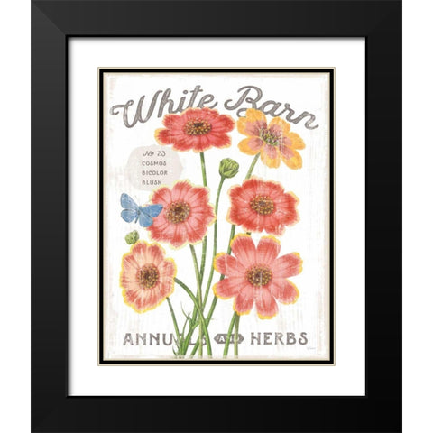 White Barn Flowers III Black Modern Wood Framed Art Print with Double Matting by Schlabach, Sue