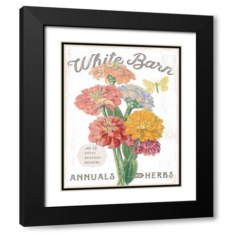 White Barn Flowers V Black Modern Wood Framed Art Print with Double Matting by Schlabach, Sue