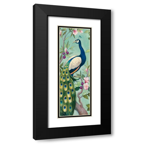 Pretty Peacock II Crop Black Modern Wood Framed Art Print with Double Matting by Purinton, Julia