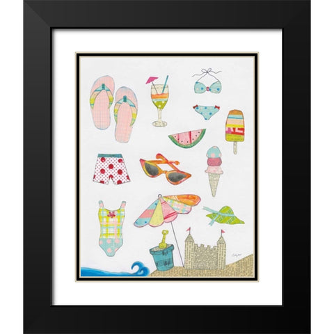 At the Beach I v2 Black Modern Wood Framed Art Print with Double Matting by Prahl, Courtney