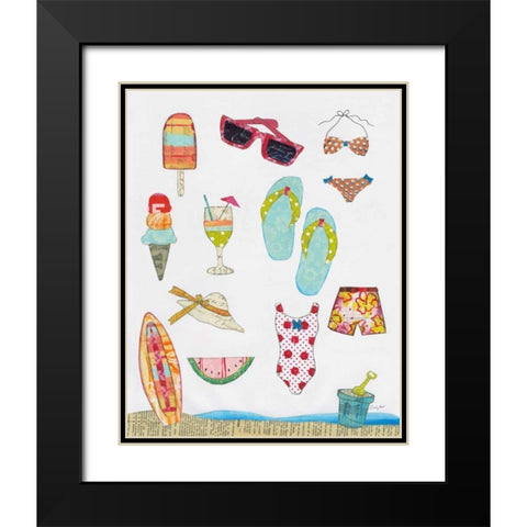 At the Beach II v2 Black Modern Wood Framed Art Print with Double Matting by Prahl, Courtney