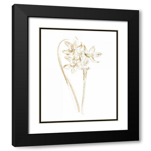 Gilded Botanical IV Black Modern Wood Framed Art Print with Double Matting by Wild Apple Portfolio