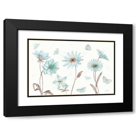 Bits of Blue I Black Modern Wood Framed Art Print with Double Matting by Pertiet, Katie