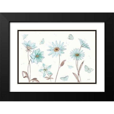 Bits of Blue I Black Modern Wood Framed Art Print with Double Matting by Pertiet, Katie