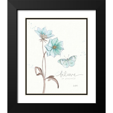 Bits of Blue II Black Modern Wood Framed Art Print with Double Matting by Pertiet, Katie