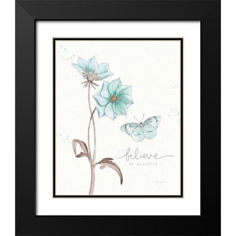 Bits of Blue II Black Modern Wood Framed Art Print with Double Matting by Pertiet, Katie