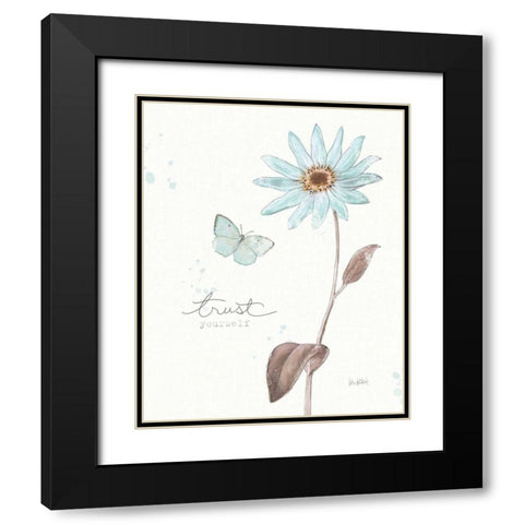 Bits of Blue III Black Modern Wood Framed Art Print with Double Matting by Pertiet, Katie