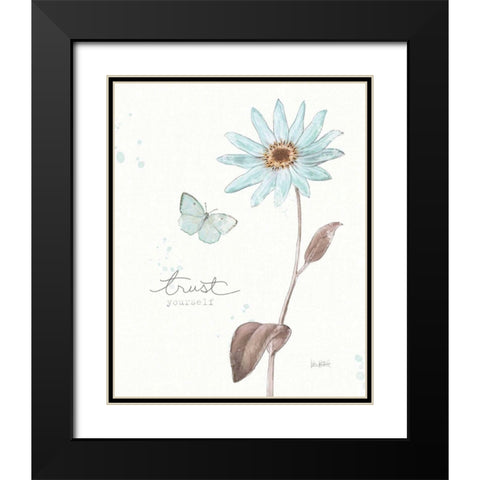 Bits of Blue III Black Modern Wood Framed Art Print with Double Matting by Pertiet, Katie