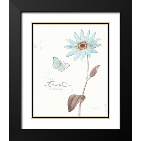 Bits of Blue III Black Modern Wood Framed Art Print with Double Matting by Pertiet, Katie