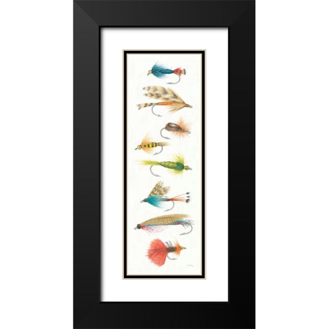 Gone Fishin X Black Modern Wood Framed Art Print with Double Matting by DeNeige, Elyse