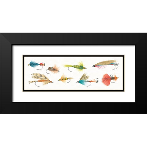 Gone Fishin XII Black Modern Wood Framed Art Print with Double Matting by Wild Apple Portfolio