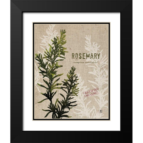 Organic Rosemary No Butterfly Black Modern Wood Framed Art Print with Double Matting by Studio Mousseau