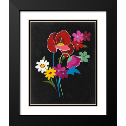 Alpine Bouquet II Black Modern Wood Framed Art Print with Double Matting by Nai, Danhui