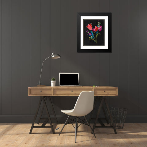 Alpine Bouquet IV Black Modern Wood Framed Art Print with Double Matting by Nai, Danhui