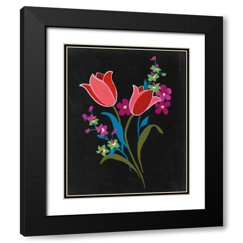 Alpine Bouquet IV Black Modern Wood Framed Art Print with Double Matting by Nai, Danhui