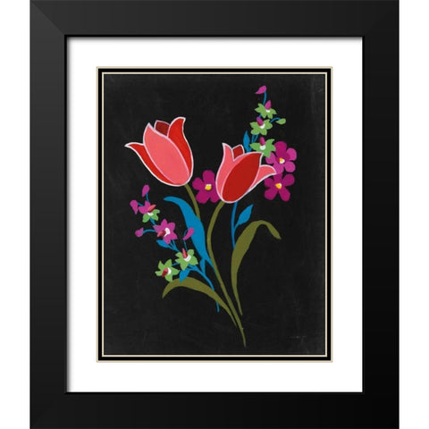 Alpine Bouquet IV Black Modern Wood Framed Art Print with Double Matting by Nai, Danhui