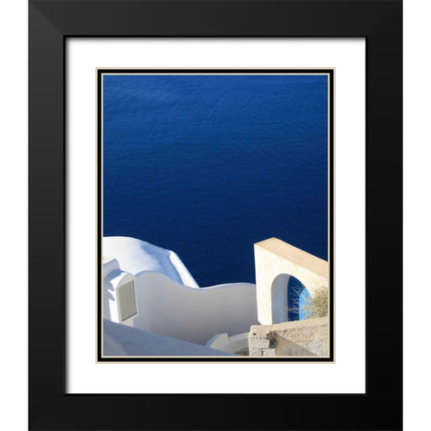Santorini II Crop Black Modern Wood Framed Art Print with Double Matting by Miller, Sara Zieve