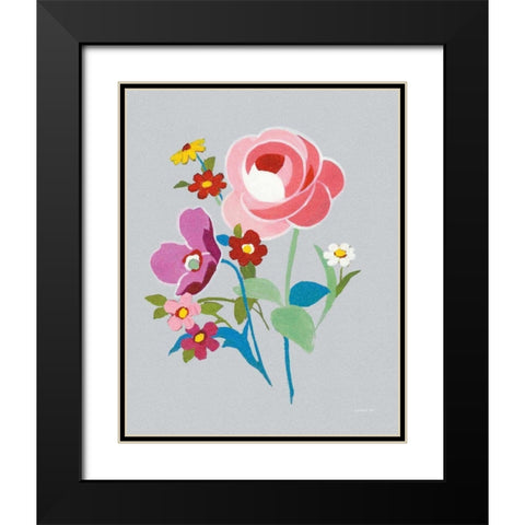 Alpine Bouquet I Gray Black Modern Wood Framed Art Print with Double Matting by Nai, Danhui