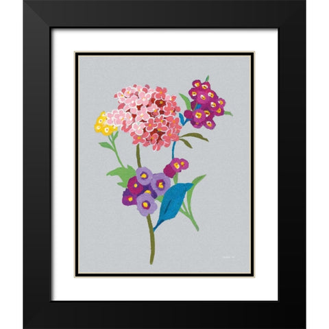 Alpine Bouquet III Gray Black Modern Wood Framed Art Print with Double Matting by Nai, Danhui