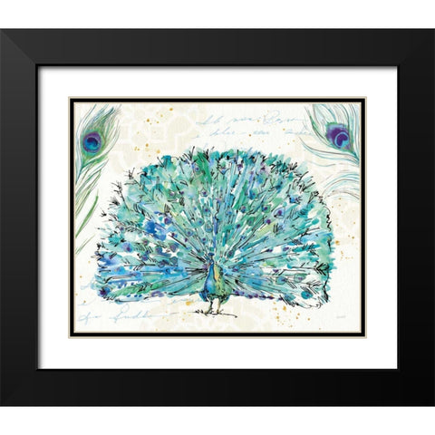 Peacock Garden IX Purple Black Modern Wood Framed Art Print with Double Matting by Tavoletti, Anne