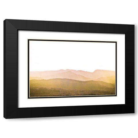 A Watercolor Wash of Light Crop Mustard and Blush Black Modern Wood Framed Art Print with Double Matting by Bevan, Keri