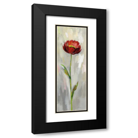 Single Stem Flower II Black Modern Wood Framed Art Print with Double Matting by Vassileva, Silvia