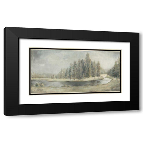 Landscape Trio IV Black Modern Wood Framed Art Print with Double Matting by Nai, Danhui