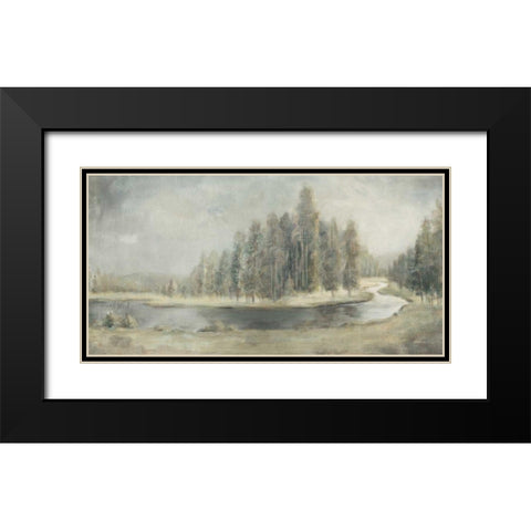 Landscape Trio IV Black Modern Wood Framed Art Print with Double Matting by Nai, Danhui