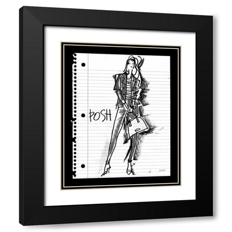 Doodle Posh Black Modern Wood Framed Art Print with Double Matting by Tavoletti, Anne