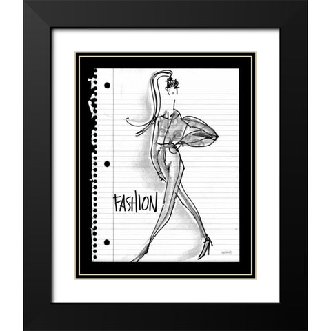 Doodle Fashion Black Modern Wood Framed Art Print with Double Matting by Tavoletti, Anne