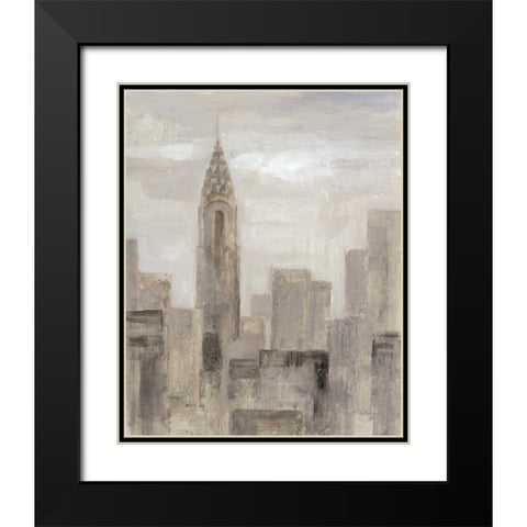 City Blocks I Greige Black Modern Wood Framed Art Print with Double Matting by Vassileva, Silvia