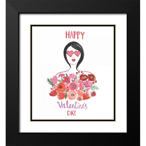 Valentine Chic I Black Modern Wood Framed Art Print with Double Matting by Zaman, Farida