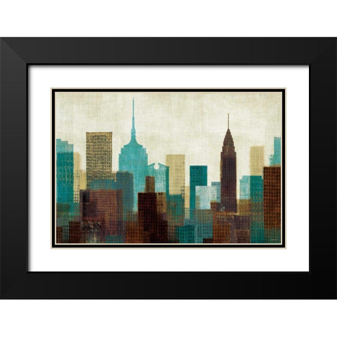 Summer in the City I Blue Black Modern Wood Framed Art Print with Double Matting by Mullan, Michael
