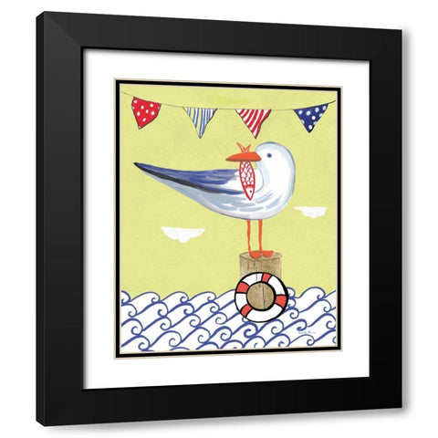 Coastal Bird II Black Modern Wood Framed Art Print with Double Matting by Zaman, Farida