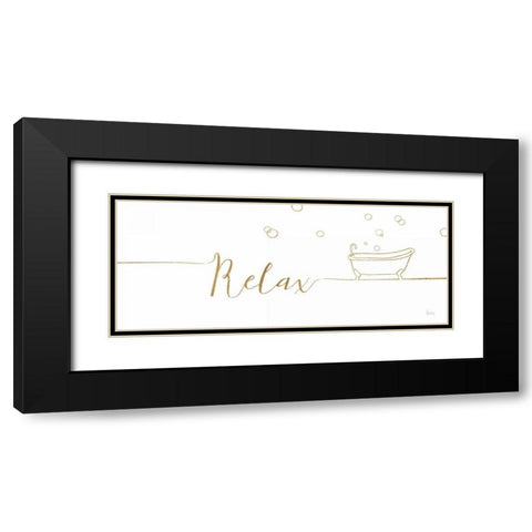 Underline Bath I Black Modern Wood Framed Art Print with Double Matting by Charron, Veronique