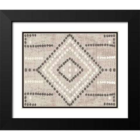 Daisy Dots Tile VI Neutral Black Modern Wood Framed Art Print with Double Matting by Wild Apple Portfolio