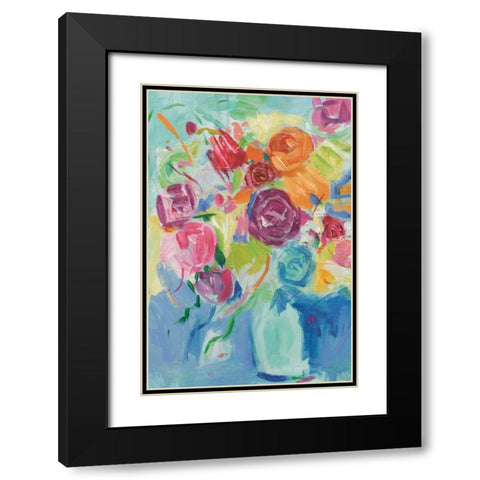 Matisse Florals Pastel Crop Black Modern Wood Framed Art Print with Double Matting by Zaman, Farida