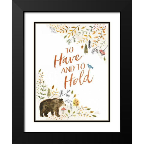 Woodland Whimsy VI Black Modern Wood Framed Art Print with Double Matting by Marshall, Laura