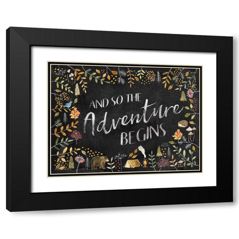 Woodland Whimsy I Black Black Modern Wood Framed Art Print with Double Matting by Marshall, Laura