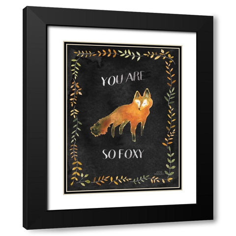 Woodland Whimsy VIII Black Black Modern Wood Framed Art Print with Double Matting by Marshall, Laura