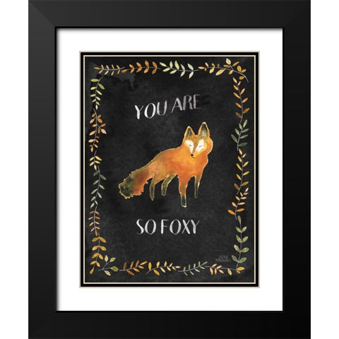 Woodland Whimsy VIII Black Black Modern Wood Framed Art Print with Double Matting by Marshall, Laura