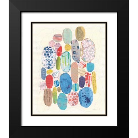 Geometric Collage I Bright Black Modern Wood Framed Art Print with Double Matting by Prahl, Courtney